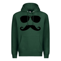 Sports Green moustache and sunglasses Premium Hoodie - artisFamous
