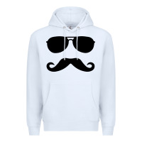 White moustache and sunglasses Premium Hoodie - artisFamous
