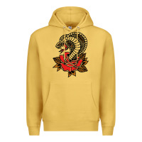 Antique Gold the king cobra snake and rose Premium Hoodie - artisFamous