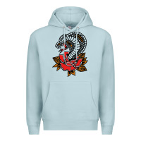 Blue Mist the king cobra snake and rose Premium Hoodie - artisFamous