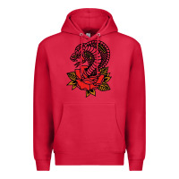 Cardinal the king cobra snake and rose Premium Hoodie - artisFamous