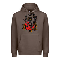 Coffee the king cobra snake and rose Premium Hoodie - artisFamous