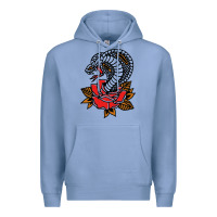 Colony Blue the king cobra snake and rose Premium Hoodie - artisFamous