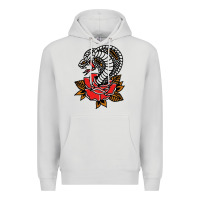 Dove Grey the king cobra snake and rose Premium Hoodie - artisFamous