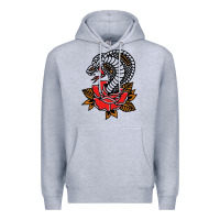 Heather Grey the king cobra snake and rose Premium Hoodie - artisFamous