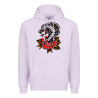 Lilac the king cobra snake and rose Premium Hoodie - artisFamous