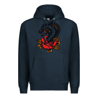 Navy the king cobra snake and rose Premium Hoodie - artisFamous