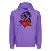 Purple the king cobra snake and rose Premium Hoodie - artisFamous