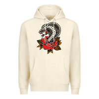 The King Cobra Snake And Rose Premium Hoodie | Teevron