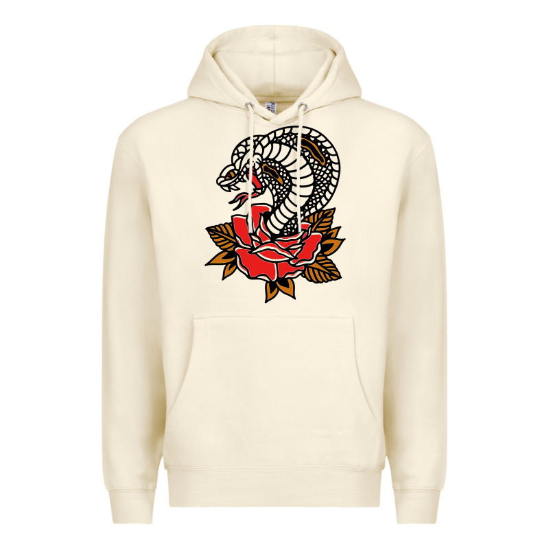 The King Cobra Snake And Rose Premium Hoodie by artisFamous | Teevron