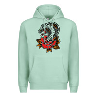 Seafoam the king cobra snake and rose Premium Hoodie - artisFamous