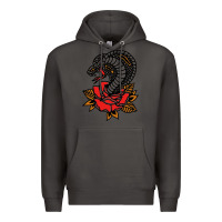 Smoke the king cobra snake and rose Premium Hoodie - artisFamous