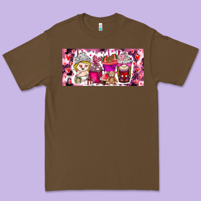 Valentine Coffee Premium Tee Designed By Cowhidedigitalart