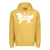 Antique Gold golden retriever - life is golden white Premium Hoodie - artisFamous