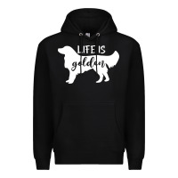 Black golden retriever - life is golden white Premium Hoodie - artisFamous