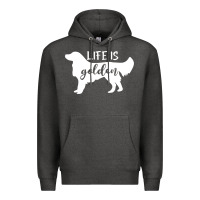 Charcoal Heather golden retriever - life is golden white Premium Hoodie - artisFamous
