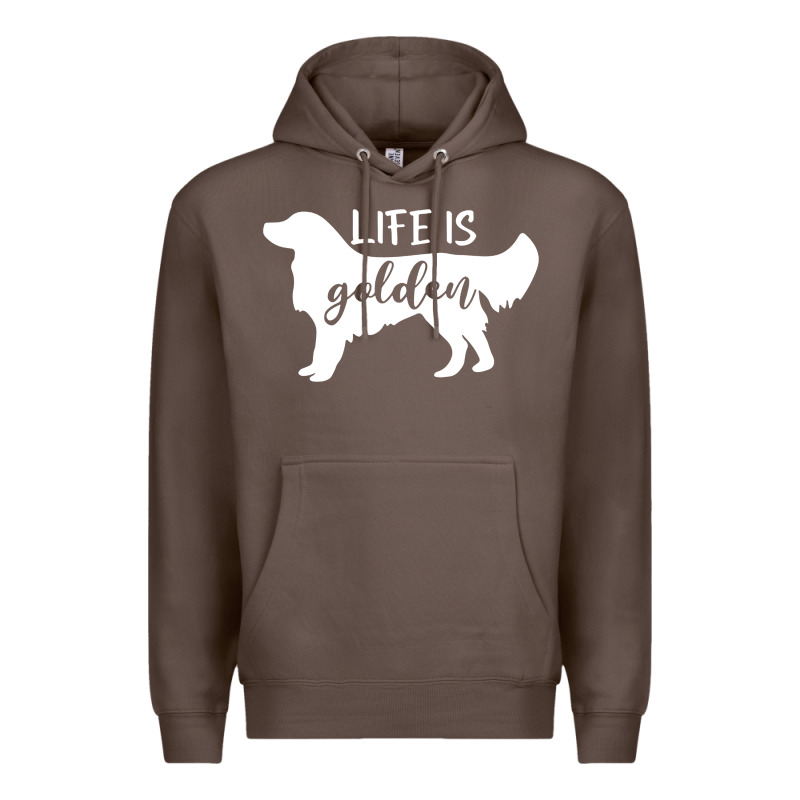 Golden Retriever - Life Is Golden White Premium Hoodie by artisFamous | Teevron