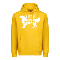 Lemon golden retriever - life is golden white Premium Hoodie - artisFamous