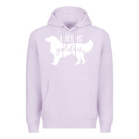 Lilac golden retriever - life is golden white Premium Hoodie - artisFamous