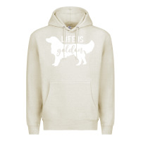 Oatmeal Heather golden retriever - life is golden white Premium Hoodie - artisFamous