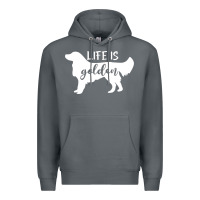 Rock golden retriever - life is golden white Premium Hoodie - artisFamous