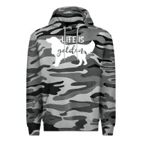 Slate Camo golden retriever - life is golden white Premium Hoodie - artisFamous