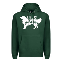 Sports Green golden retriever - life is golden white Premium Hoodie - artisFamous