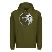 Army Green Witcher Wolf Premium Hoodie - artisFamous
