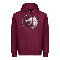 Burgundy Witcher Wolf Premium Hoodie - artisFamous
