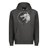 Charcoal Heather Witcher Wolf Premium Hoodie - artisFamous