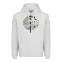 Dove Grey Witcher Wolf Premium Hoodie - artisFamous