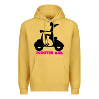 Antique Gold scooter girl Premium Hoodie - artisFamous