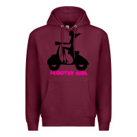 Burgundy scooter girl Premium Hoodie - artisFamous