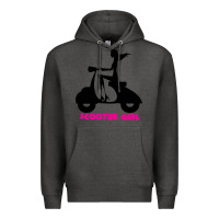 Charcoal Heather scooter girl Premium Hoodie - artisFamous
