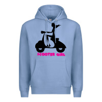 Colony Blue scooter girl Premium Hoodie - artisFamous
