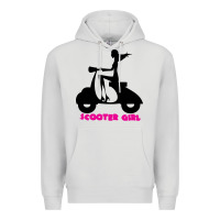 Dove Grey scooter girl Premium Hoodie - artisFamous