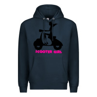 Navy scooter girl Premium Hoodie - artisFamous