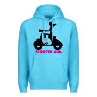 Ocean Blue scooter girl Premium Hoodie - artisFamous