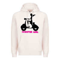 Pale Pink scooter girl Premium Hoodie - artisFamous