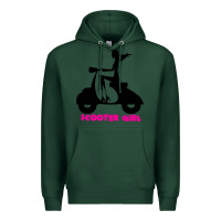 Sports Green scooter girl Premium Hoodie - artisFamous
