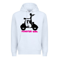 White scooter girl Premium Hoodie - artisFamous