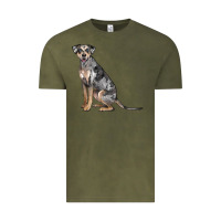 Vintage Olive catahoula leopard dog Vintage Tee - LillyAllenDesigns