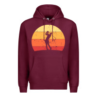 Burgundy Vintage Retro Golf | Golfers Premium Hoodie - artisFamous