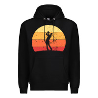 Black Vintage Retro Golf | Golfers Premium Hoodie - artisFamous