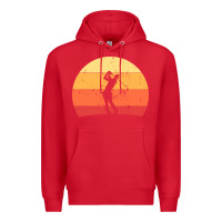 Red Vintage Retro Golf | Golfers Premium Hoodie - artisFamous