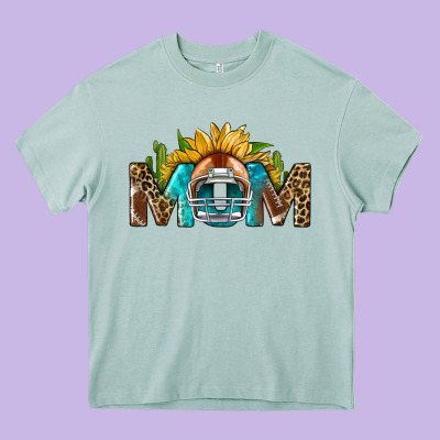Football Mom Heavy Core Tee Designed By Bundleandbundleshop