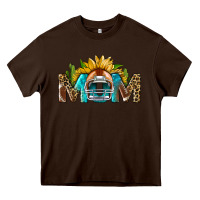 Chocolate Brown football mom Heavy Core Tee - BundleAndBundleShop