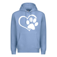 Colony Blue dog dad mom puppy shirt love dogs paw print heart women men  shirt Premium Hoodie - artisFamous