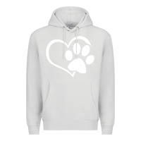 Dove Grey dog dad mom puppy shirt love dogs paw print heart women men  shirt Premium Hoodie - artisFamous