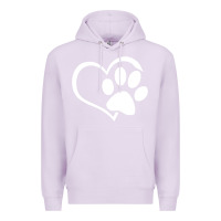 Lilac dog dad mom puppy shirt love dogs paw print heart women men  shirt Premium Hoodie - artisFamous